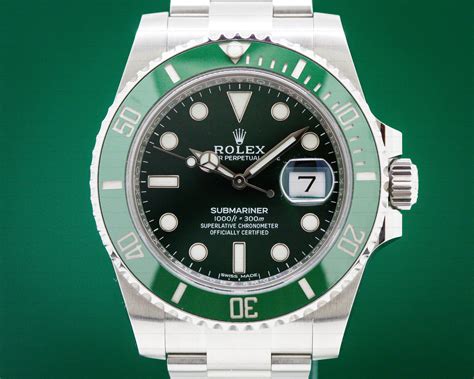 rolex submariner ss green ceramic|rolex submariner ceramic bezel.